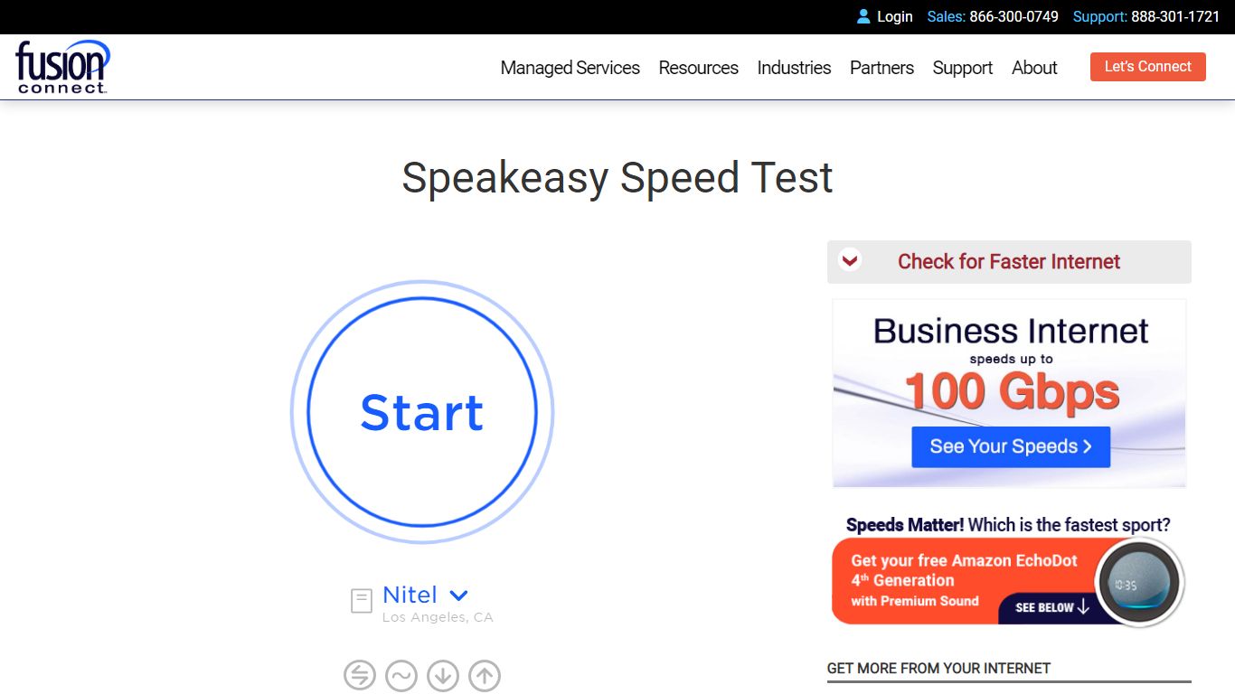Speakeasy Internet Speed Test - Fusion Connect